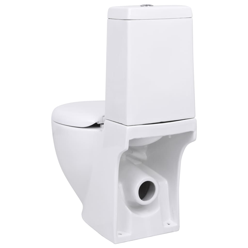 vidaXL Vaso WC in Ceramica con Scarico Dietro Bianco