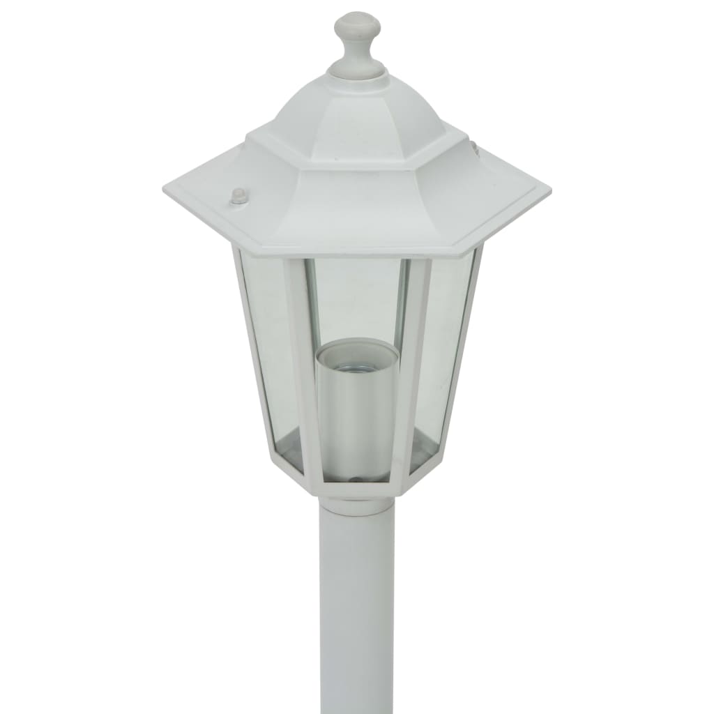 vidaXL Lampioni da Giardino 6 pz E27 110 cm in Alluminio Bianco