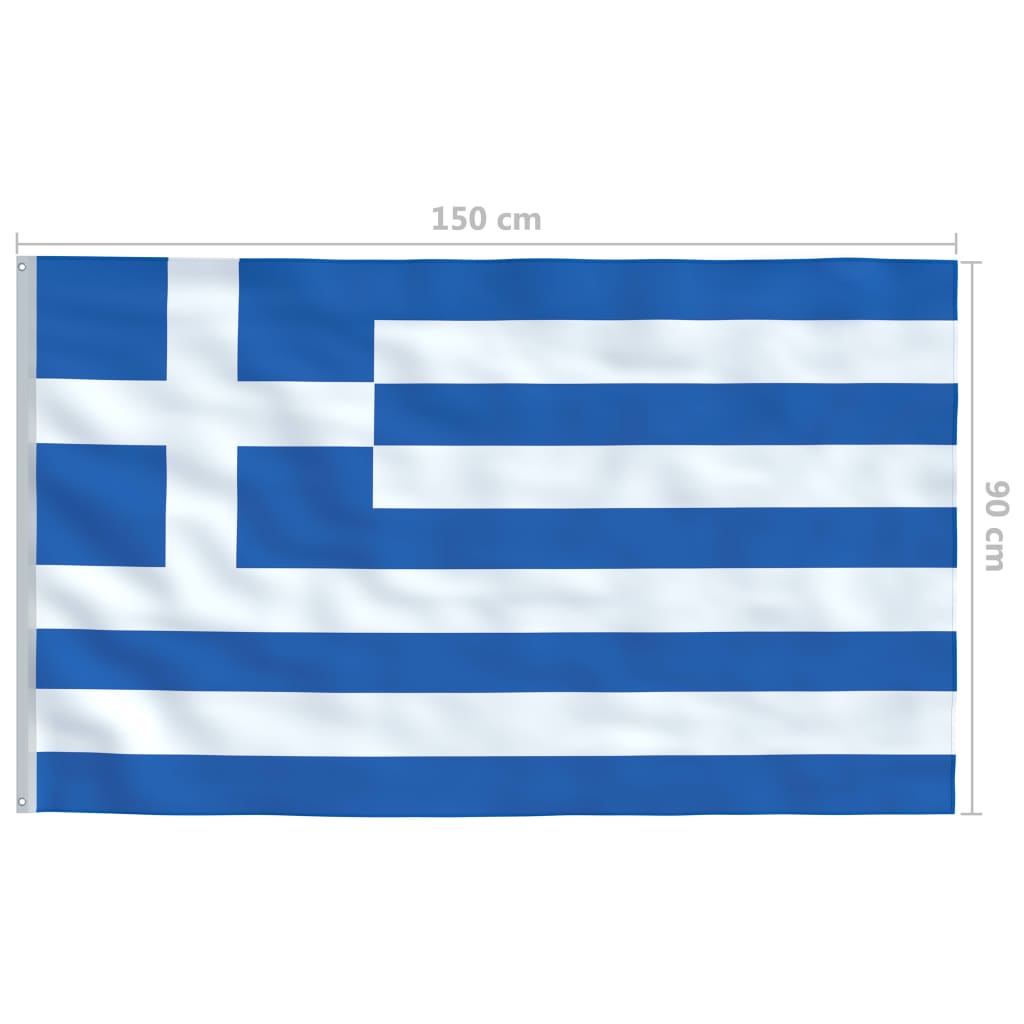 vidaXL Bandiera della Grecia con Pennone in Alluminio 4 m