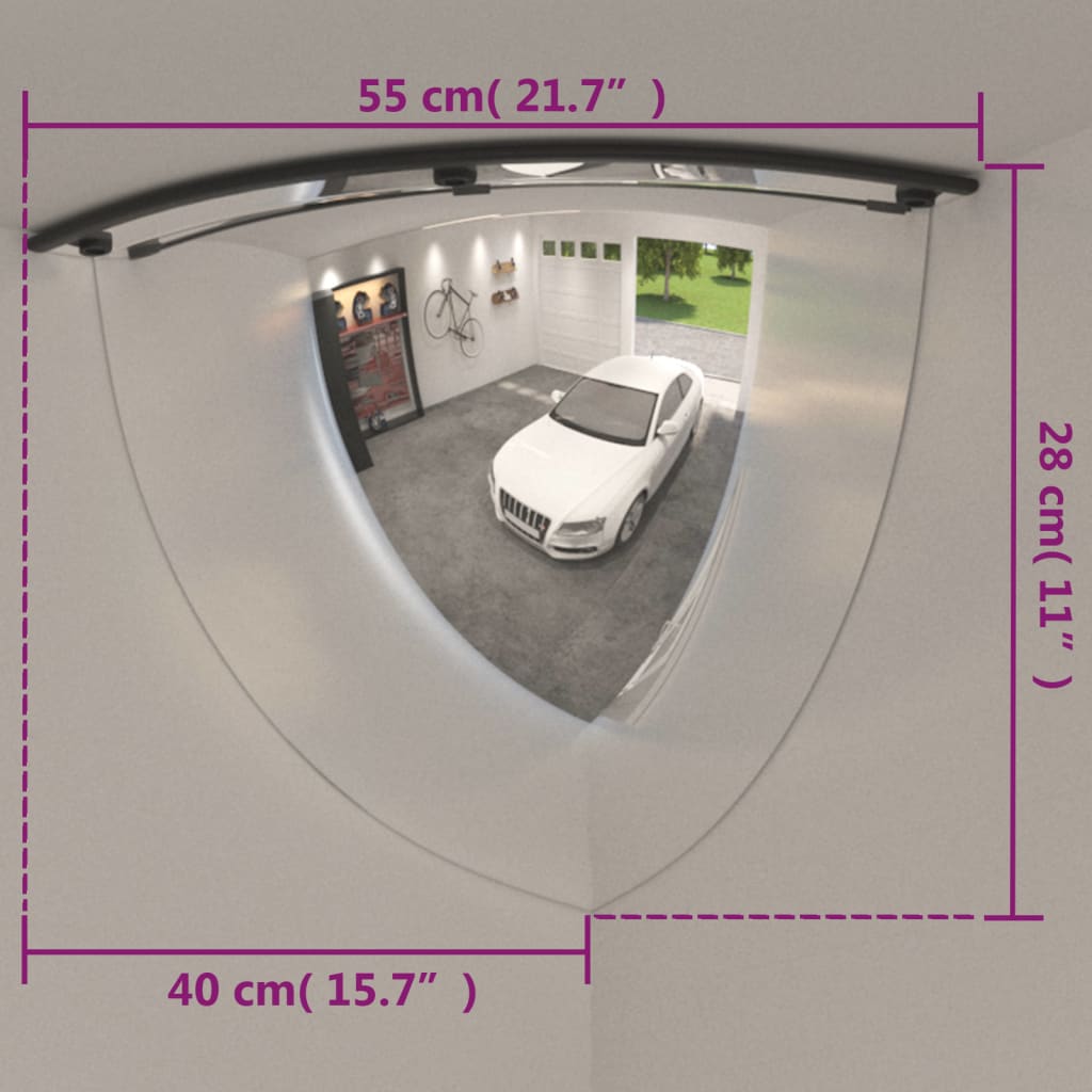 vidaXL Specchi Quarto di Cupola per Traffico 2 pz Ø80 cm in Acrilico
