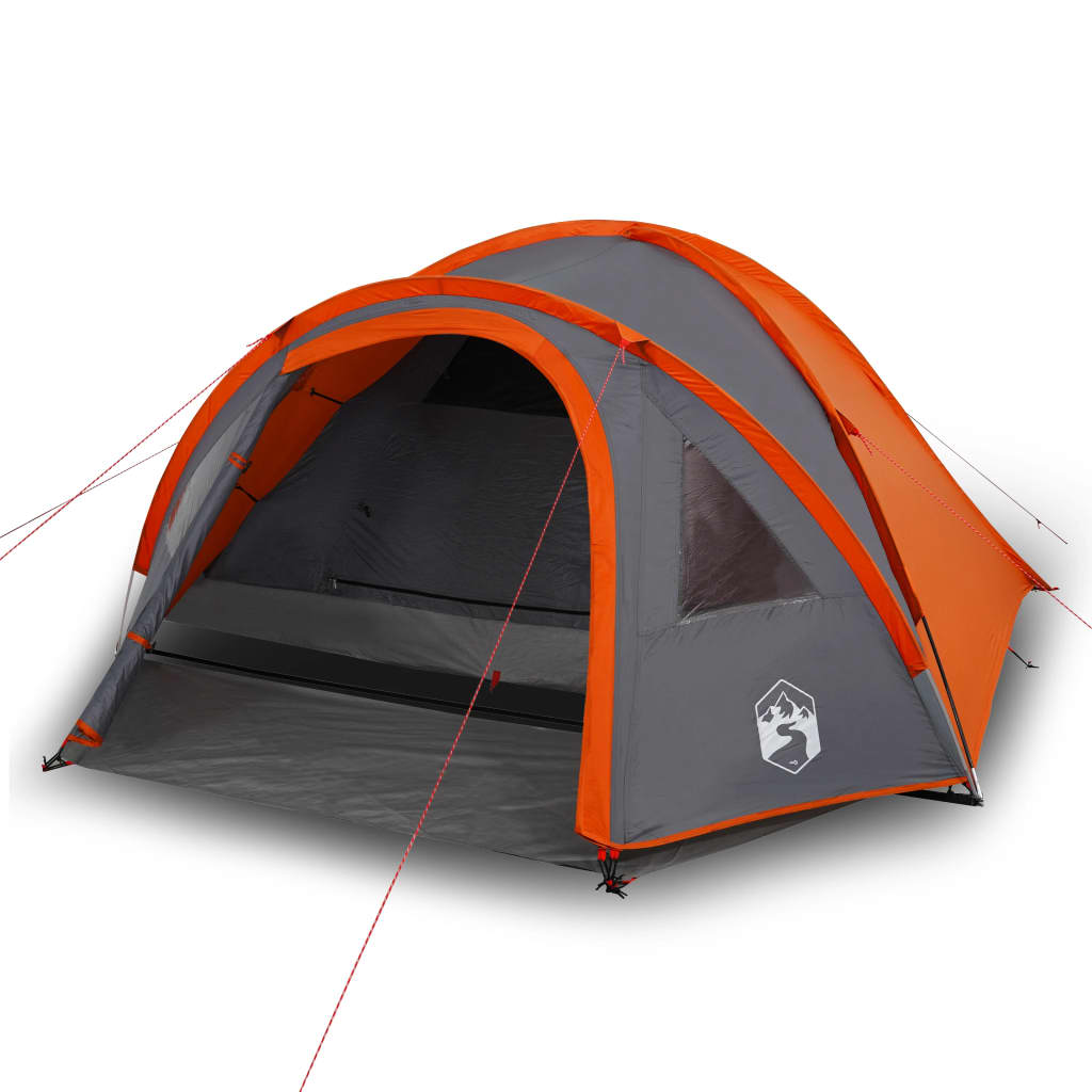 vidaXL Tenda da Campeggio a Cupola 4 Persone Grigio e Arancione