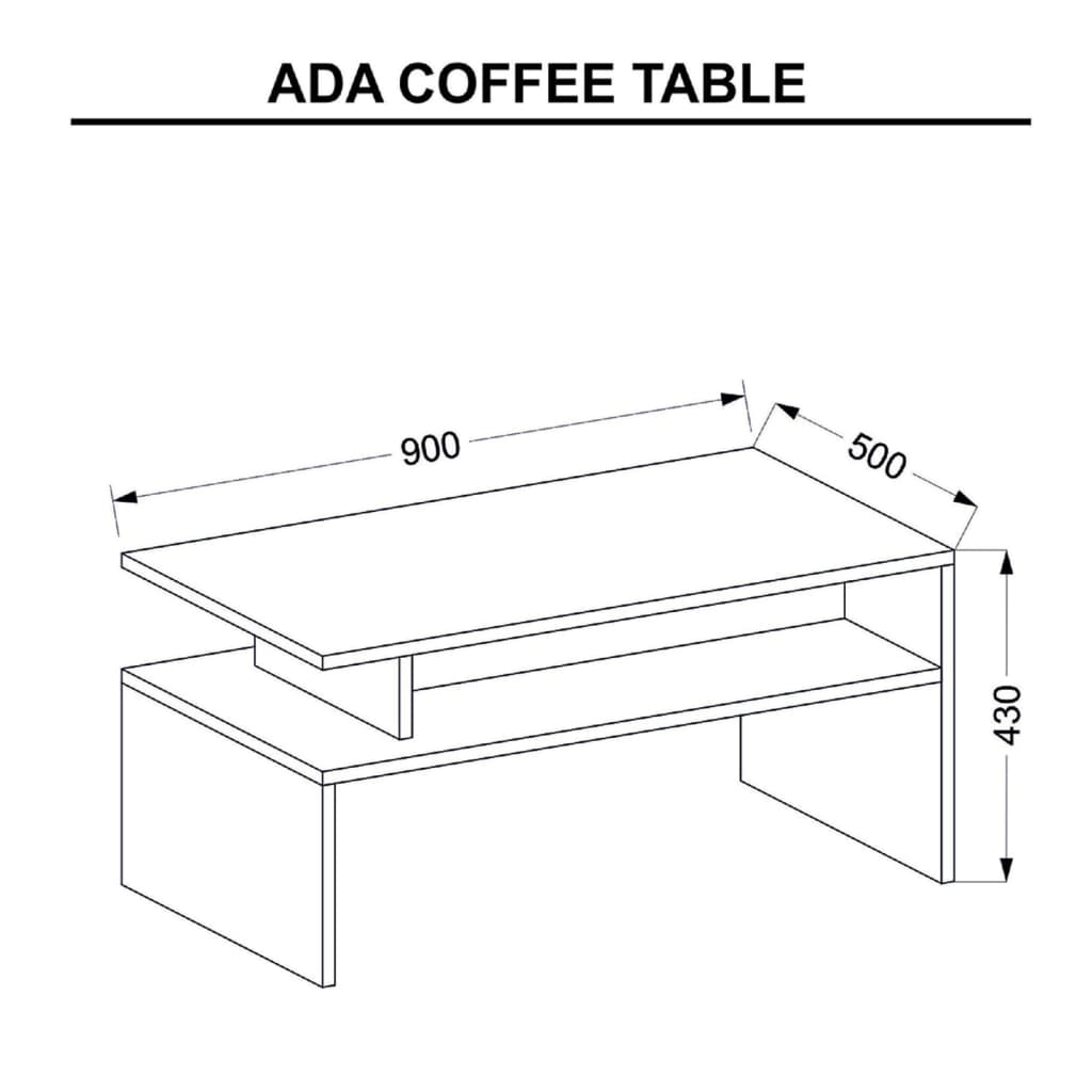 Homemania Tavolino da Salotto Ada 90x50x43 cm Bianco e Antracite