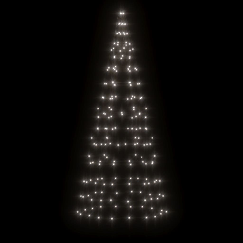 vidaXL Luce Albero di Natale su Pennone 200LED Bianco Freddo 180cm