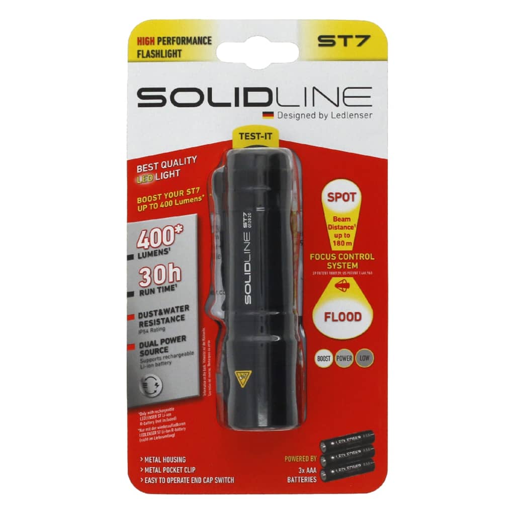 SOLIDLINE Torcia ST7 con Clip 400 lm