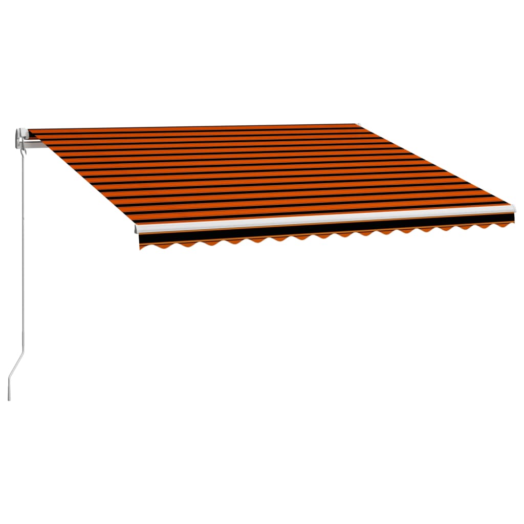 vidaXL Tenda da Sole Retrattile Manuale 450x300 cm Arancione e Marrone