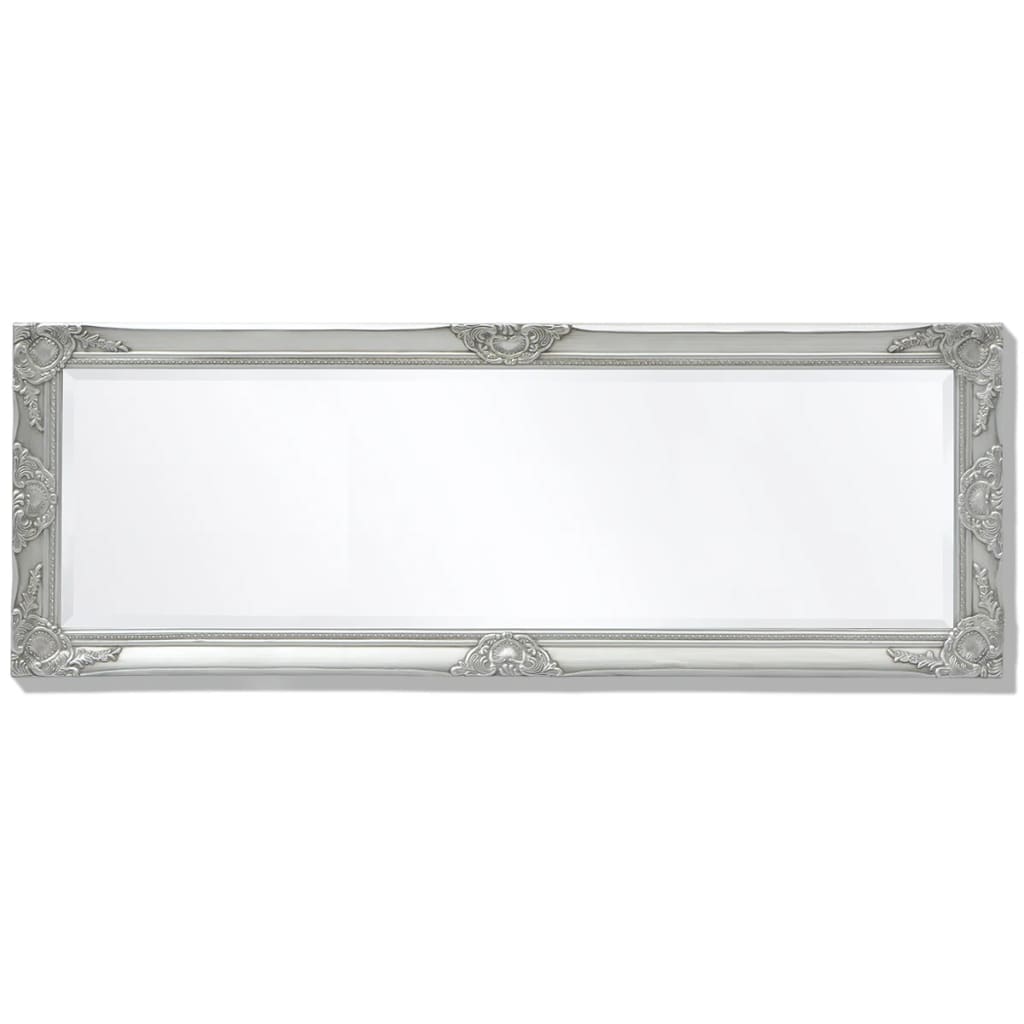 vidaXL Specchio da Parete Stile Barocco 140x50 cm Argento