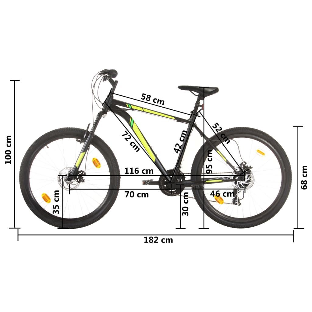 vidaXL Mountain Bike 21 Speed 27,5" Ruote 42cm Nero