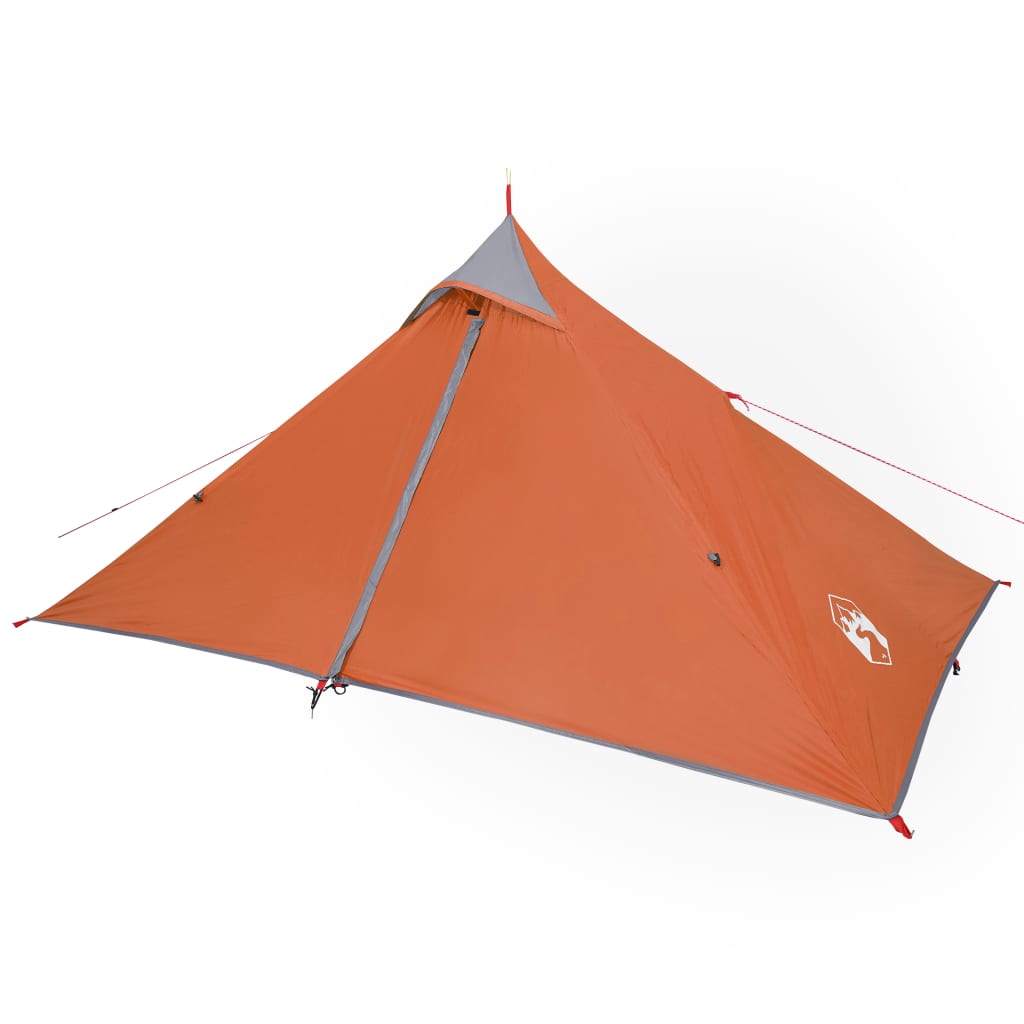 vidaXL Tenda da Campeggio 1 Persona Grigio e Arancione Impermeabile