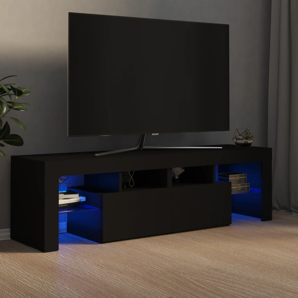 vidaXL Mobile Porta TV con Luci LED Nero 140x36,5x40 cm