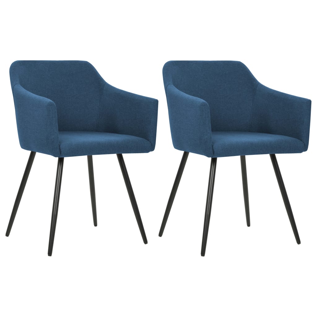 323097 vidaXL Dining Chairs 2 pcs Blue Fabric