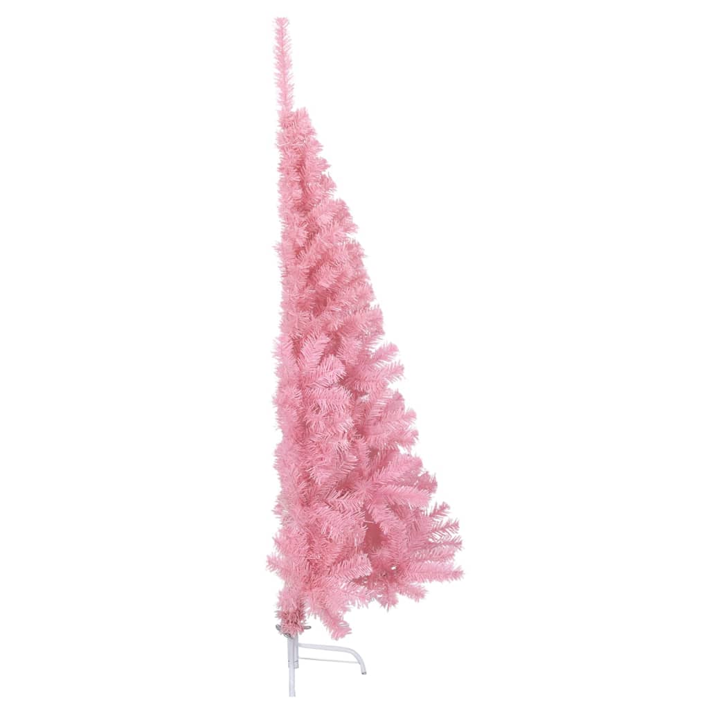 vidaXL Albero di Natale Artificiale a Metà con Supporto Rosa 120cm PVC