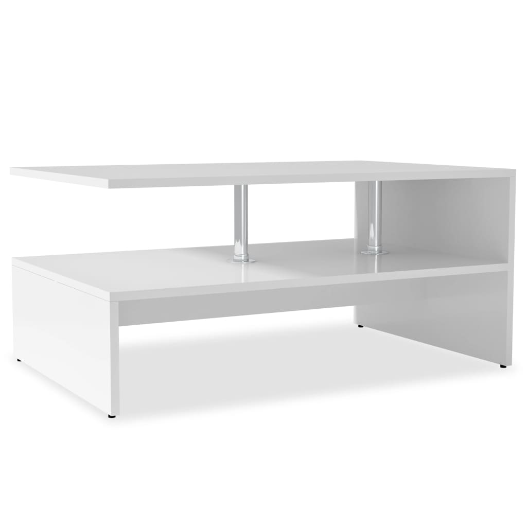 vidaXL Tavolino da Salotto in Legno Multistrato 90x59x42 cm Bianco