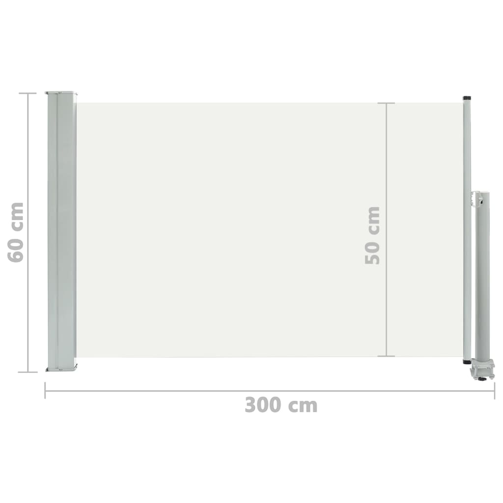 vidaXL Tenda Laterale Retrattile per Patio 60x300 cm Crema
