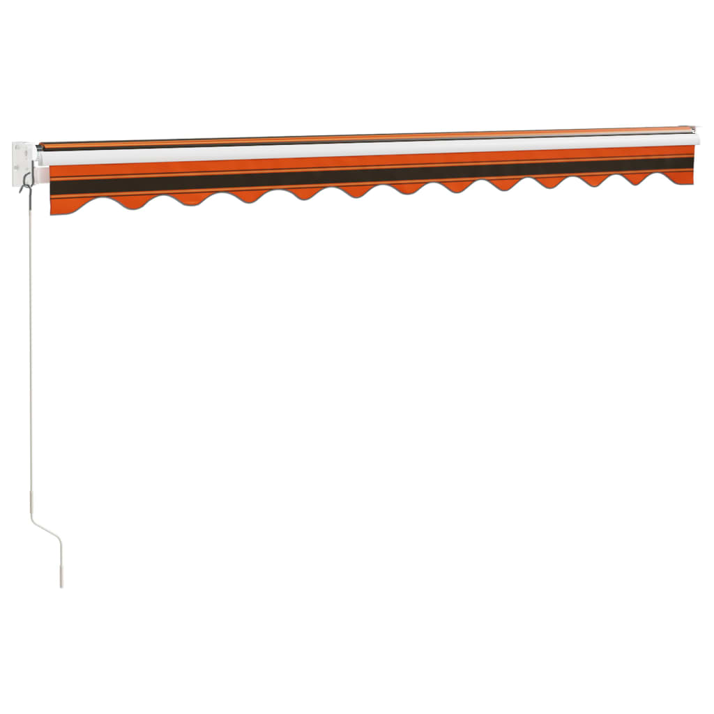 vidaXL Tenda Retrattile Arancione e Marrone 3x2,5m Tessuto e Alluminio
