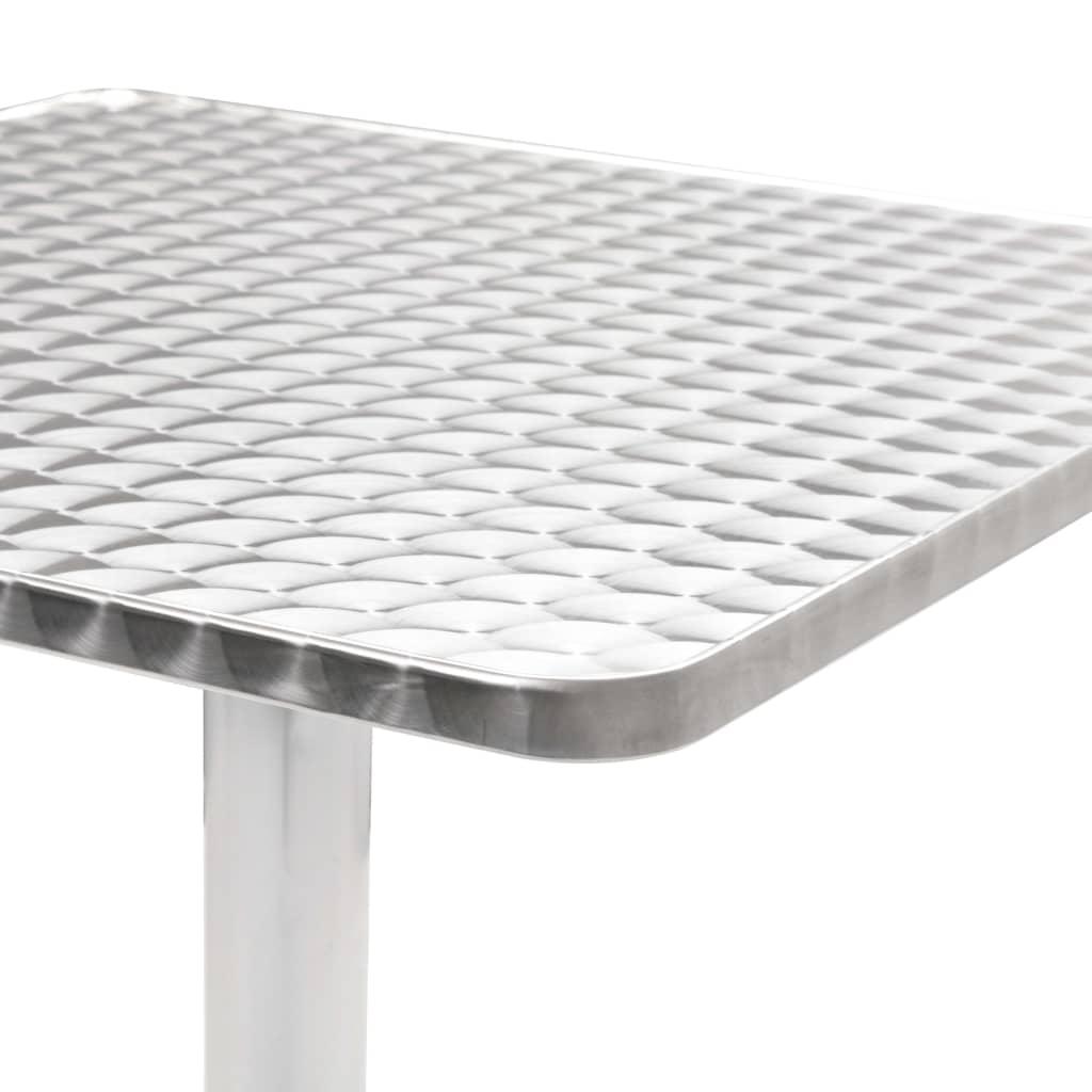 vidaXL Tavolo da Giardino Argento 60x60x70 cm in Alluminio