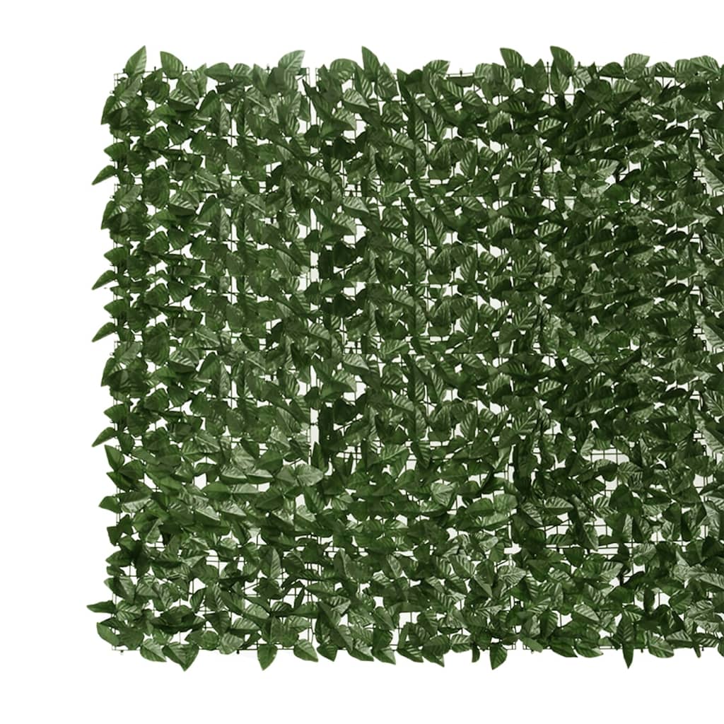 vidaXL Paravento da Balcone con Foglie Verde Scuro 500x150 cm