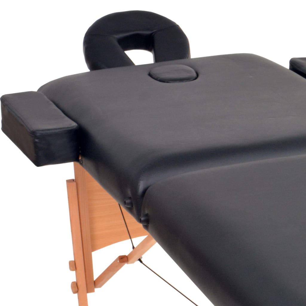 vidaXL Lettino da Massaggio 2 Zone Pieghevole Spessore 10 cm Nero