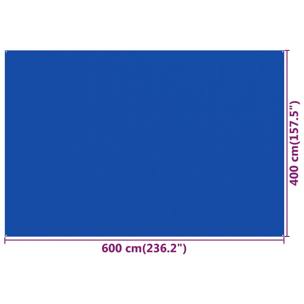 vidaXL Tappeto da Tenda 300x600 cm Blu in HDPE