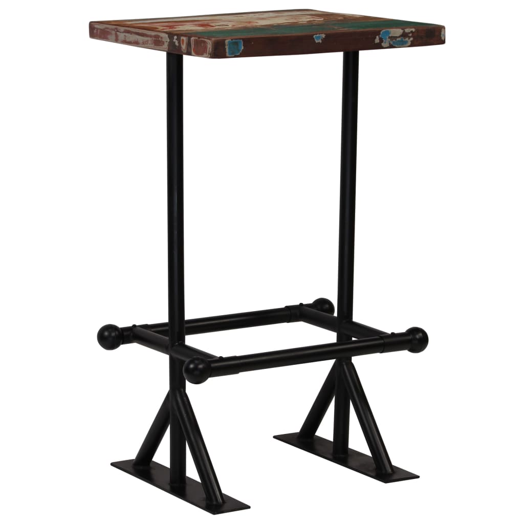 vidaXL Tavolino da Bar in Massello di Recupero Multicolore 60x60x107cm