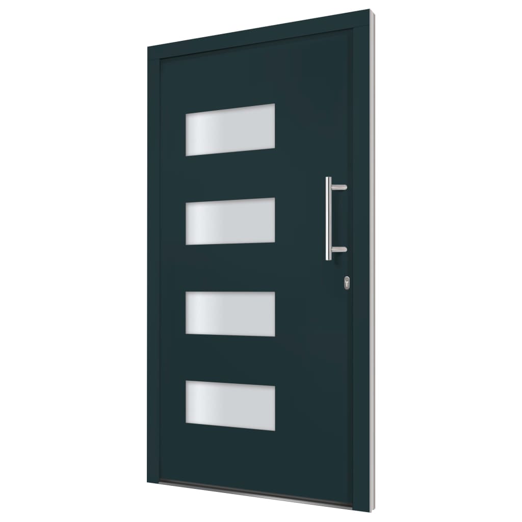 vidaXL Porta d'Ingresso in Alluminio e PVC Antracite 100x210 cm