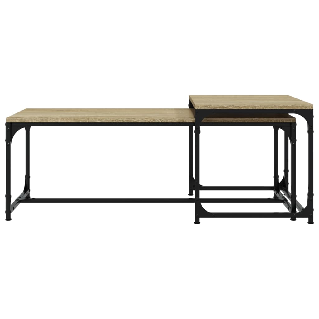 vidaXL Tavolini da Salotto 2 pz Rovere Sonoma in Legno Multistrato