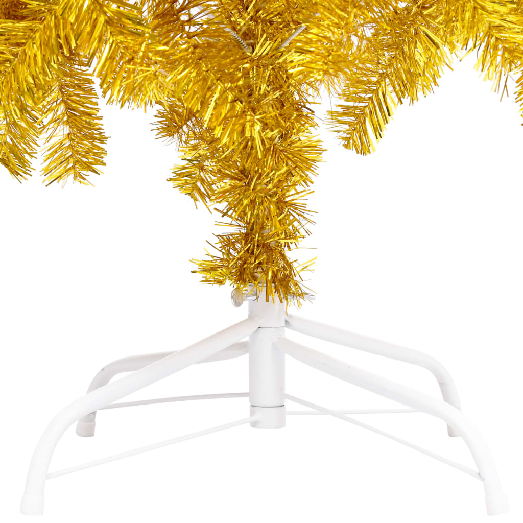 vidaXL Albero di Natale Preilluminato con Palline Oro 210 cm PET