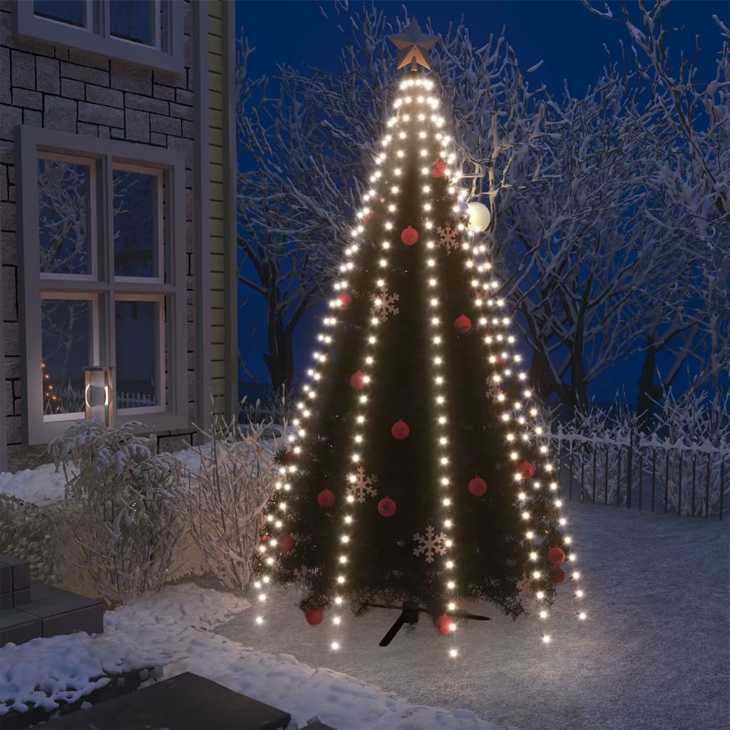 vidaXL Rete di Luce per Albero di Natale 250 LED Bianco Freddo 250 cm
