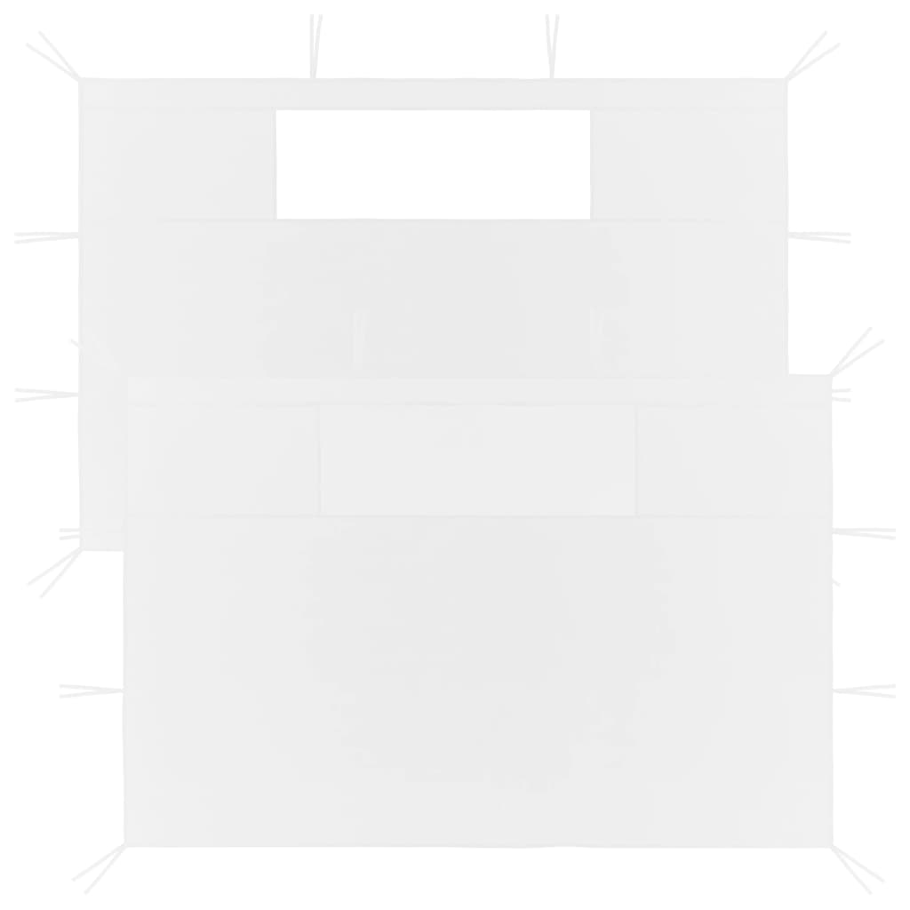 vidaXL Pareti con Finestre per Gazebo 2 pz 4,5x2,1 m Bianche 70 g/m²