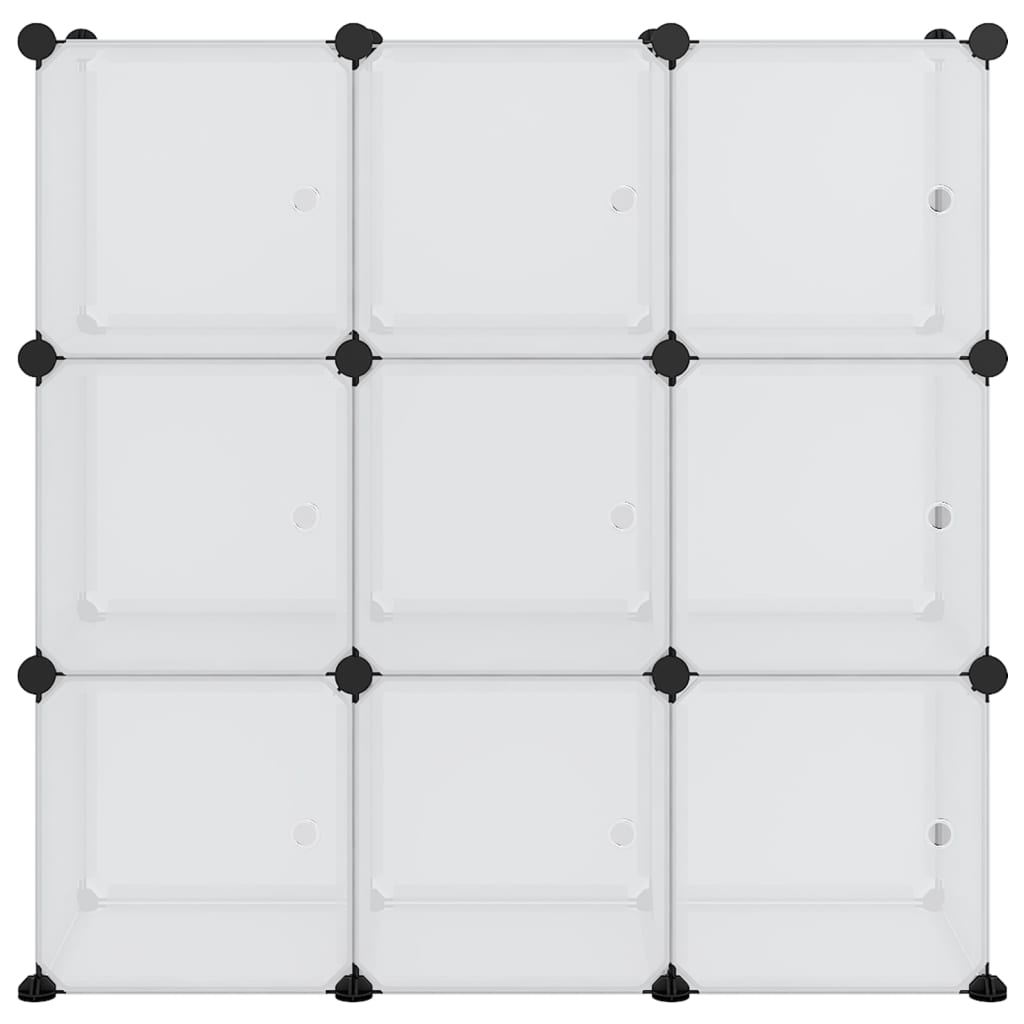 vidaXL Organizzatore Portaoggetti con 9 Cubi e Ante Trasparenti in PP
