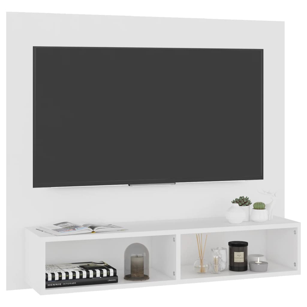 vidaXL Mobile TV a Muro Bianco 102x23,5x90 cm in Legno Multistrato
