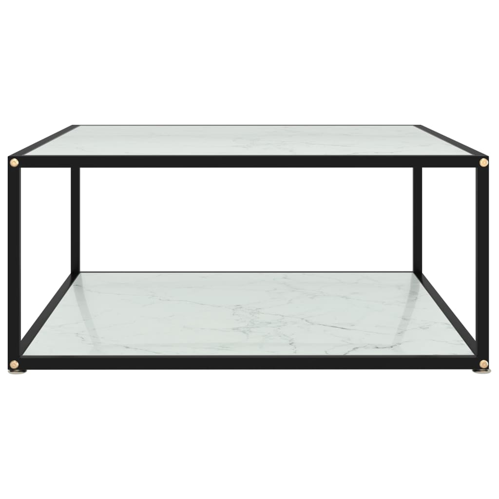 vidaXL Tavolino da Salotto Bianco 80x80x35 cm in Vetro Temperato