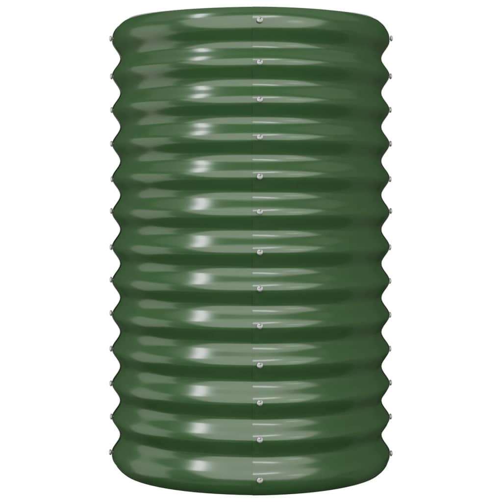 vidaXL Vaso da Giardino Acciaio Verniciato a Polvere 40x40x68 cm Verde