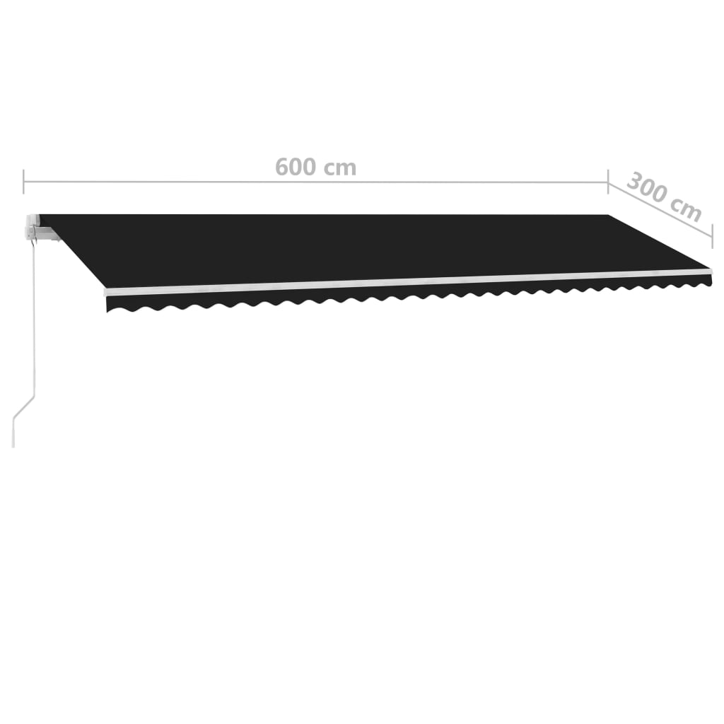 vidaXL Tenda da Sole Autoportante Manuale 600x300 cm Antracite