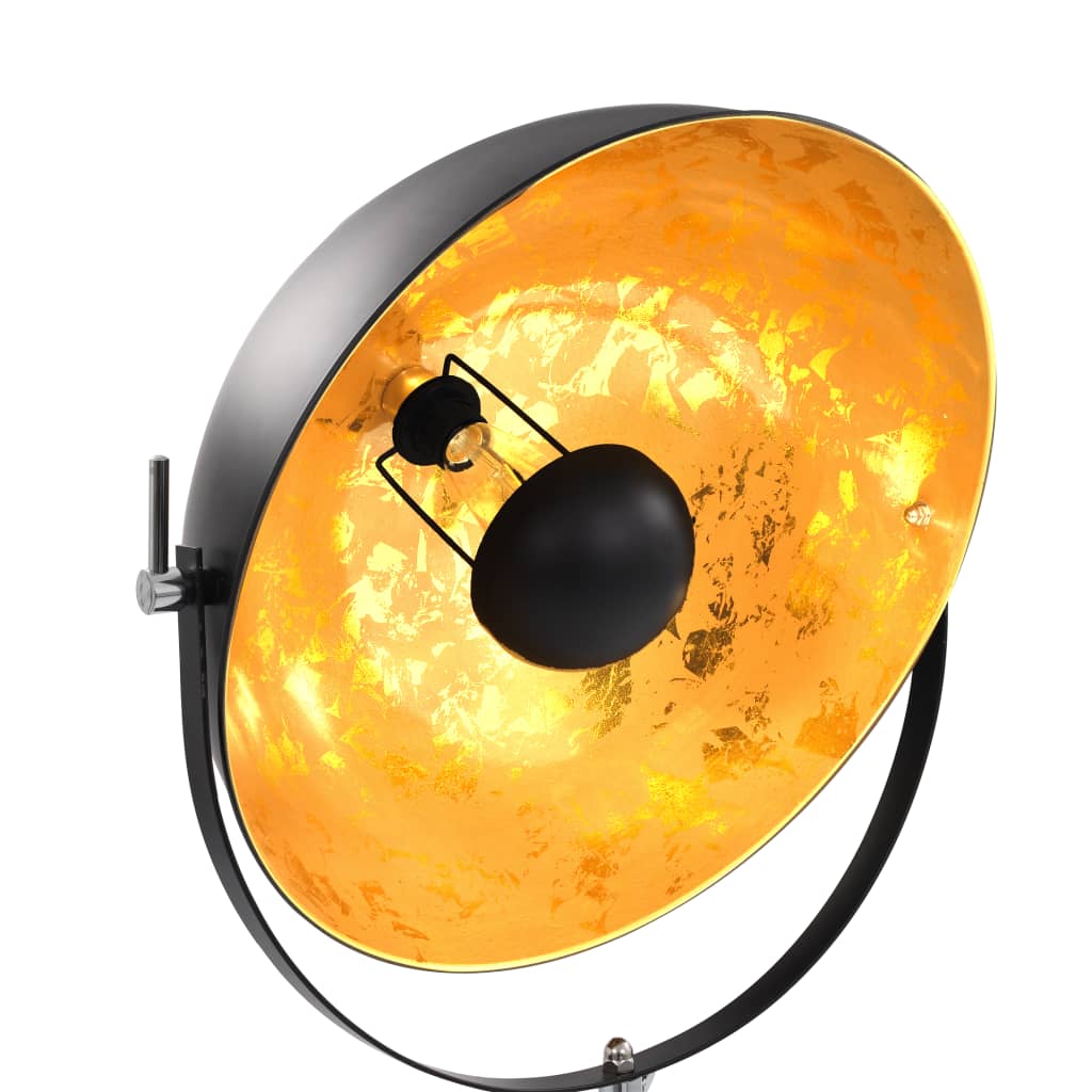 vidaXL Lampada da Terra E27 Nera e Oro 51 cm