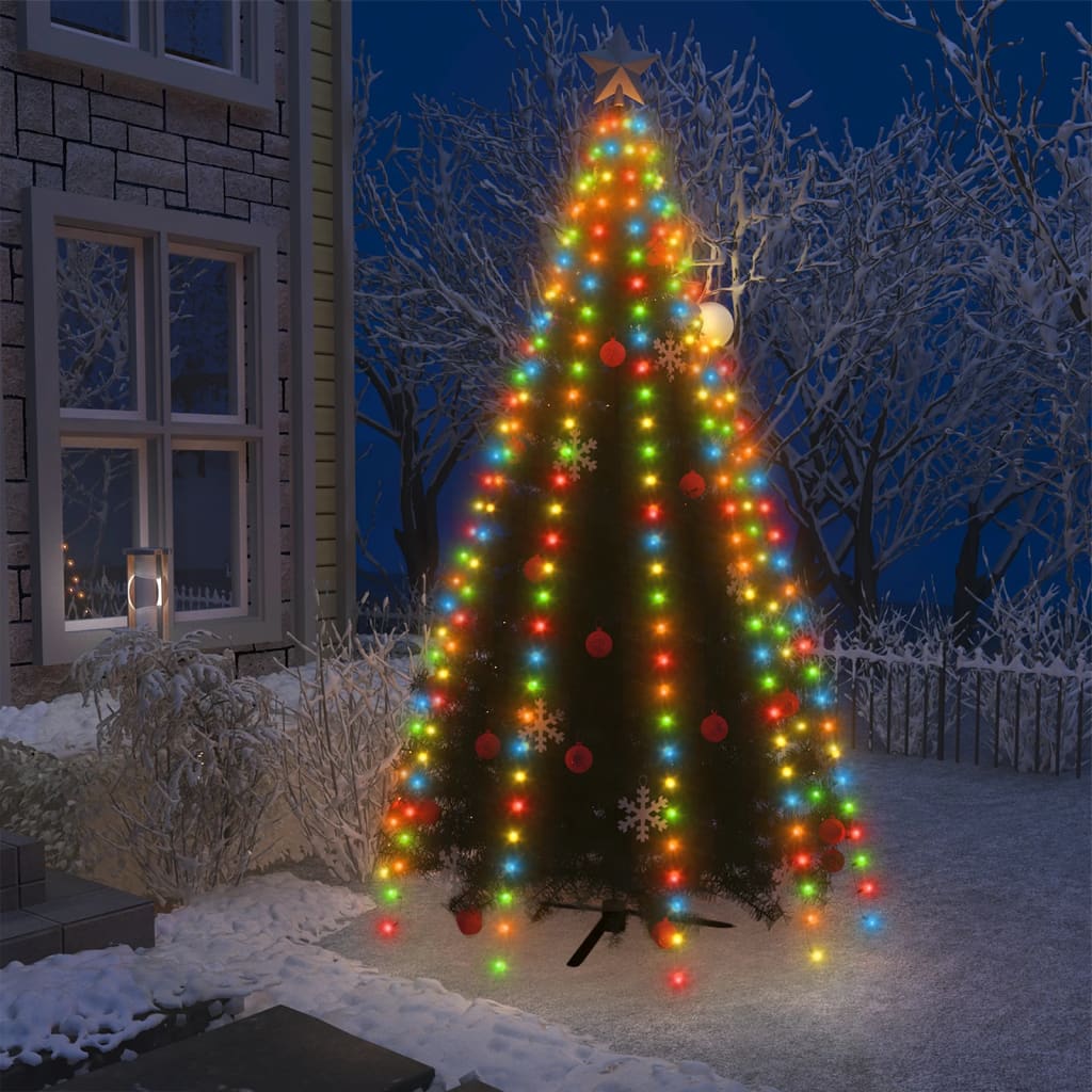 vidaXL Rete di Luce per Albero di Natale 300 LED Multicolori 300 cm