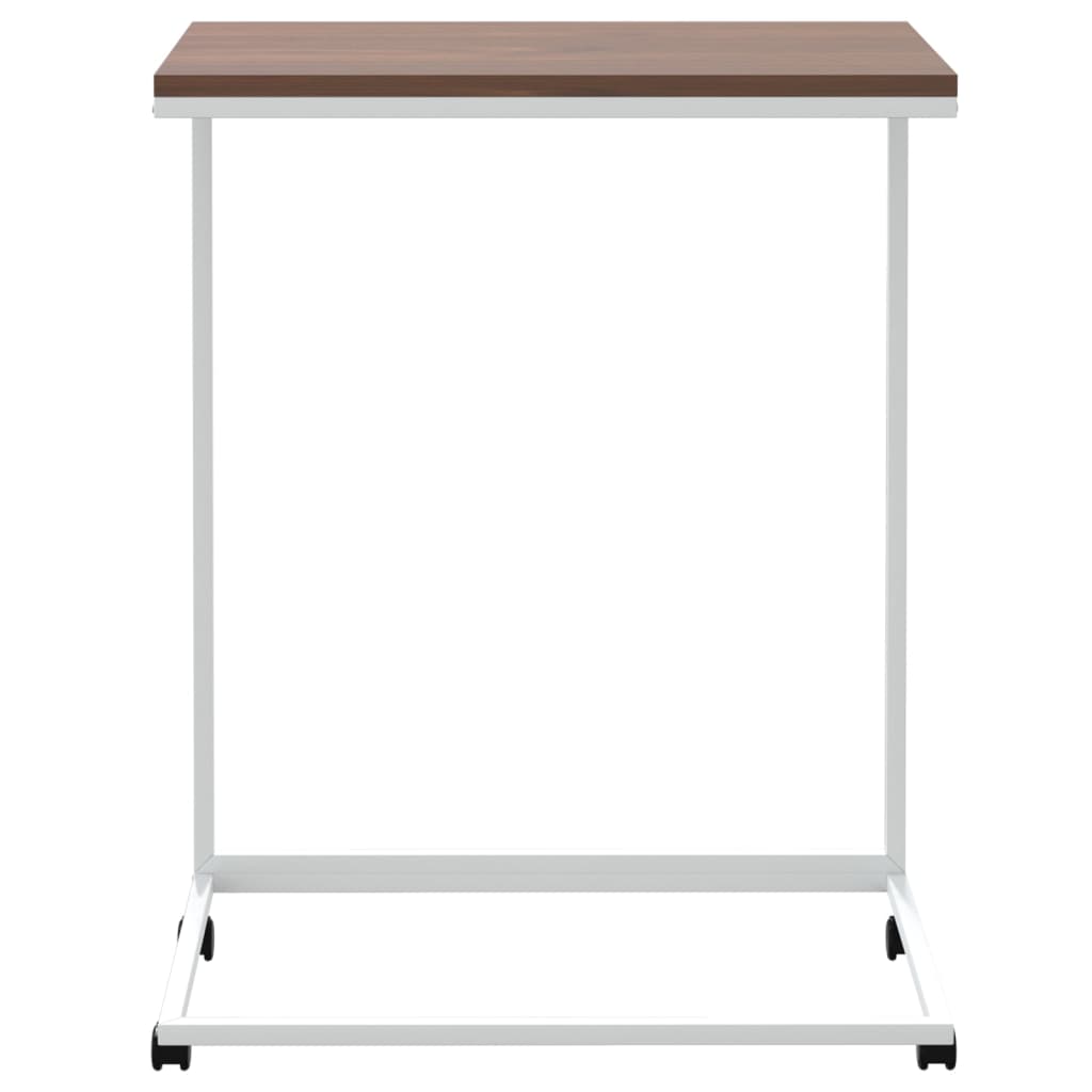 vidaXL Tavolino con Ruote Bianco 55x35x70 cm in Legno Multistrato