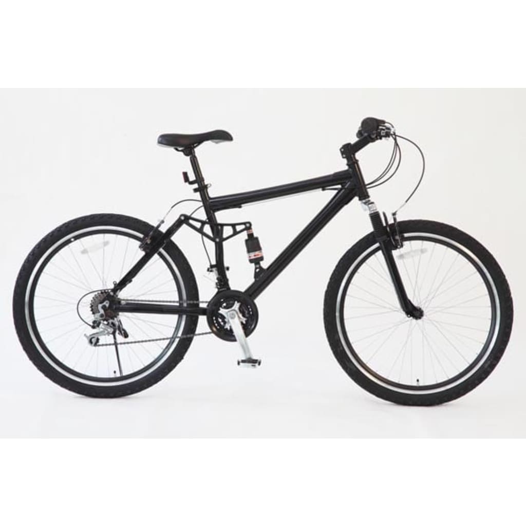 Mountain bike nera con sospensioni 66 cm.