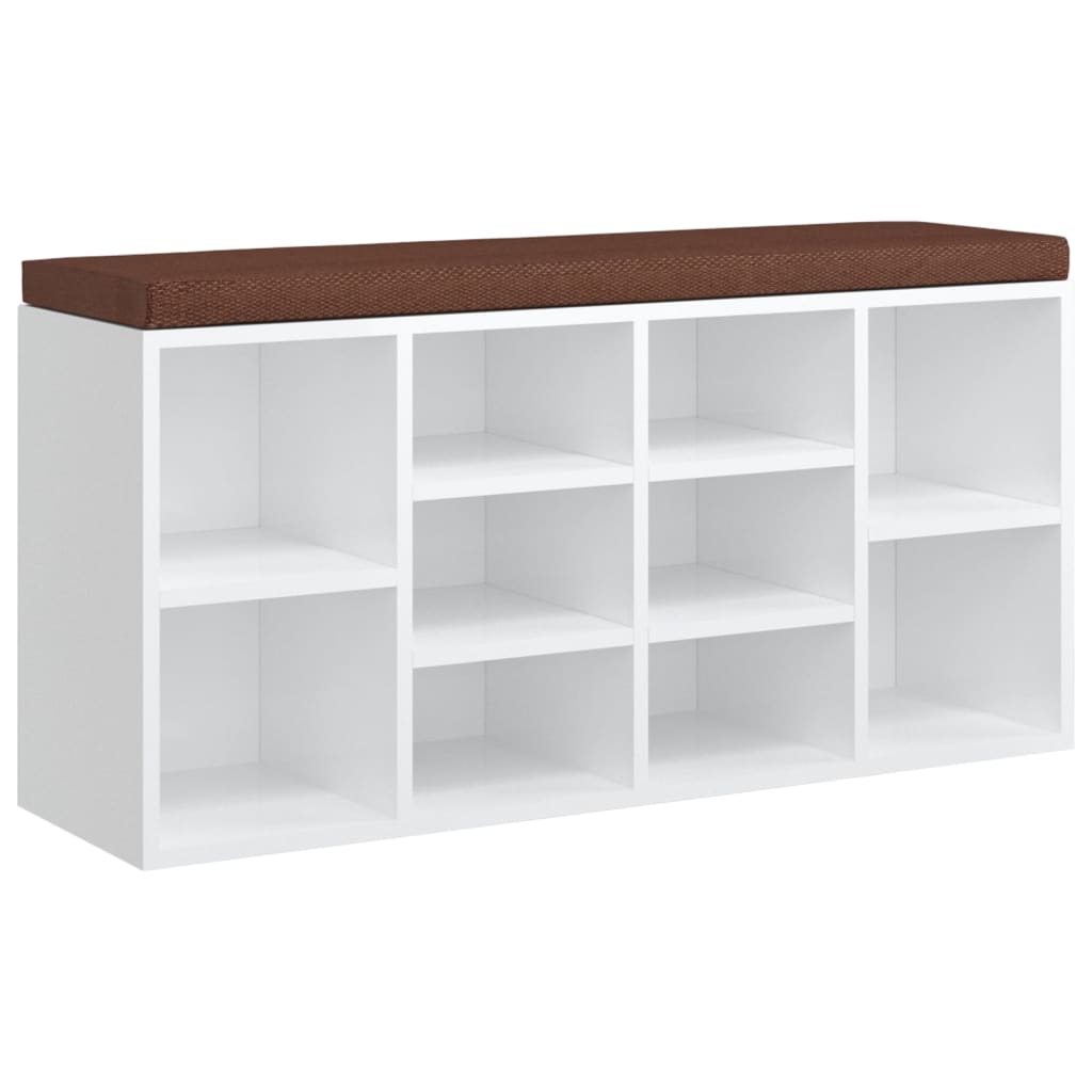 VidaXL Panca Porta Scarpe Bianca Con Cassetti E Ripiani: Soluzione Salvaspazio Per Ingresso (102x35x55 Cm) - 2