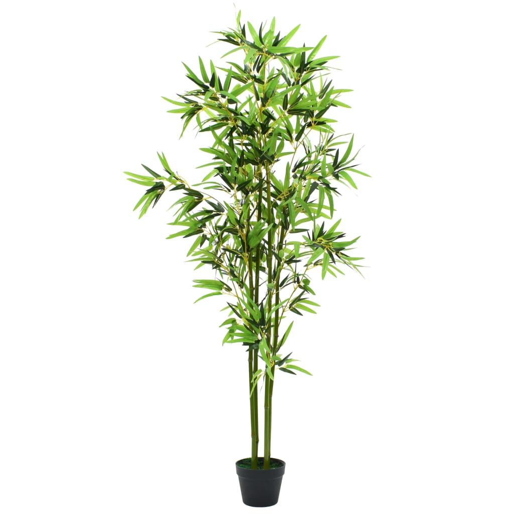 vidaXL Pianta di Bambù Artificiale con Vaso 175 cm Verde