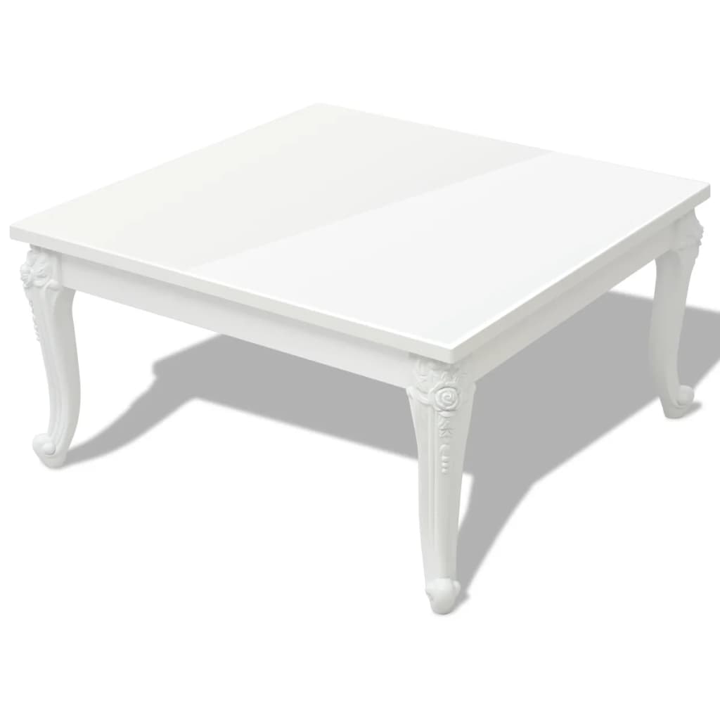 vidaXL Tavolino da Salotto 80x80x42 cm Lucido Bianco