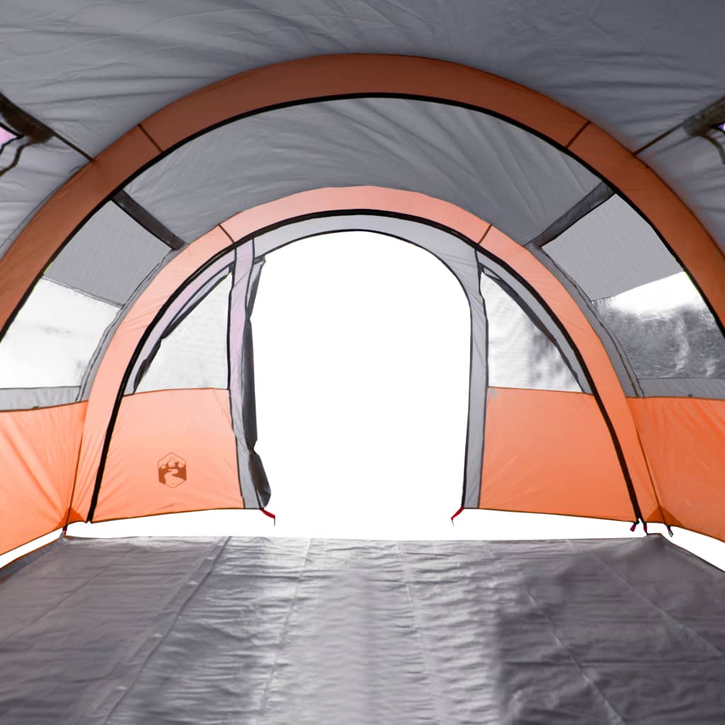 vidaXL Tenda da Campeggio a Tunnel per 4 Persone Grigio e Arancione