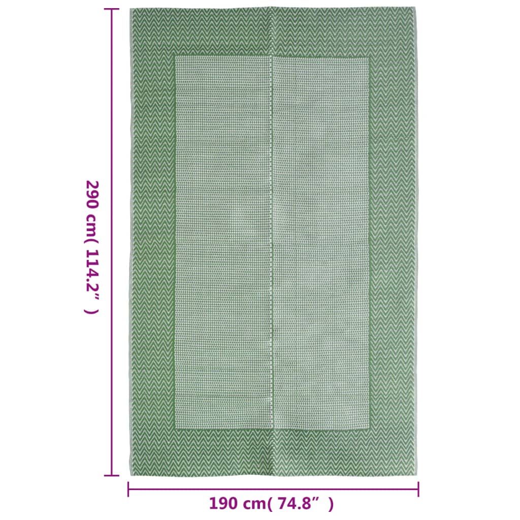 vidaXL Tappeto da Esterno Verde 190x290 cm in PP