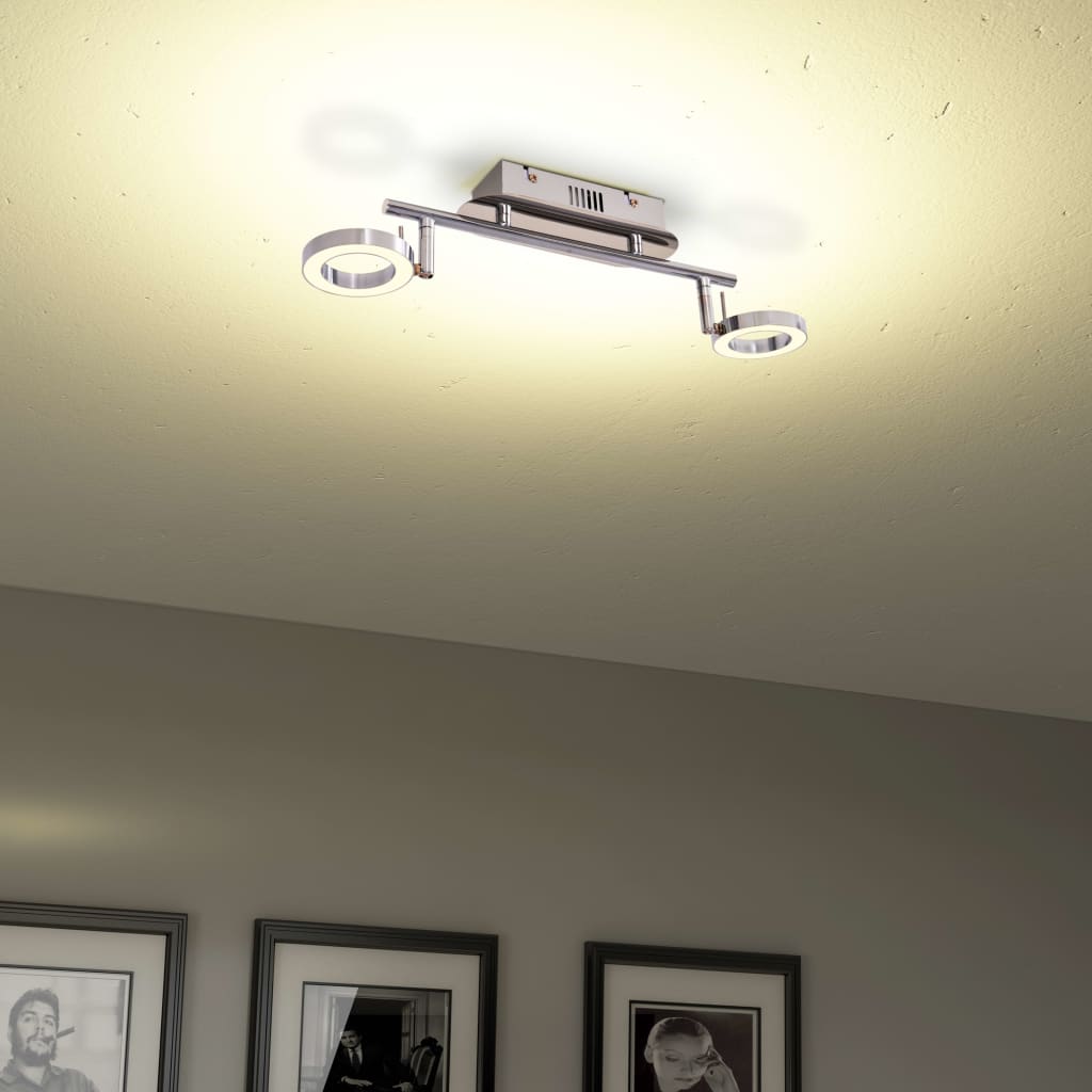 vidaXL Illuminazione LED a Parete/da Soffitto con 2 Luci Bianco Caldo