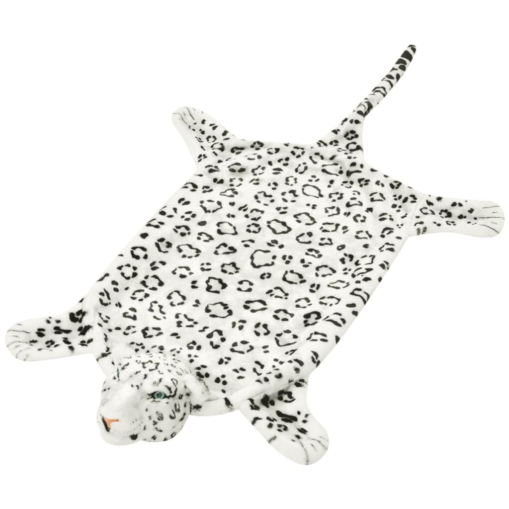 vidaXL Tappeto di Peluche a Forma di Leopardo 139 cm Bianco