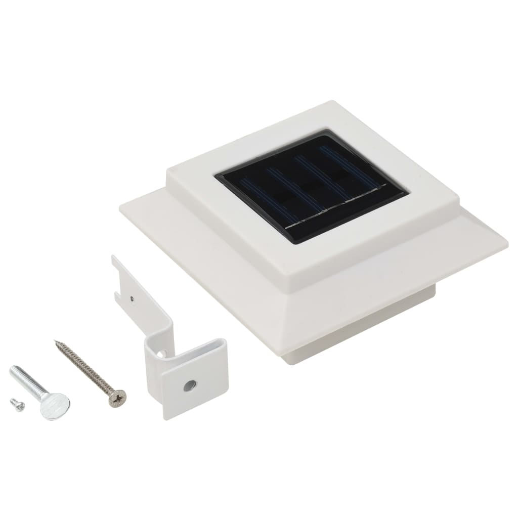 vidaXL Lampade Solari da Esterni 6 pz a LED Quadrate 12 cm Bianco