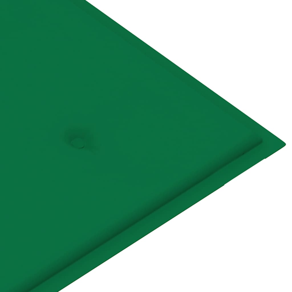 vidaXL Panca da Giardino con Cuscino Verde 120 cm Massello di Teak