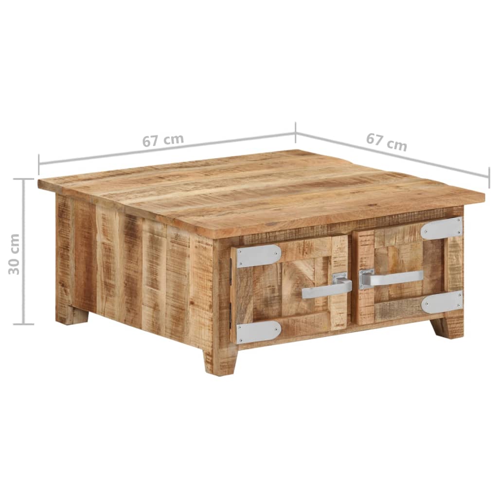vidaXL Tavolino da Salotto 67x67x30 cm in Legno Massello di Mango