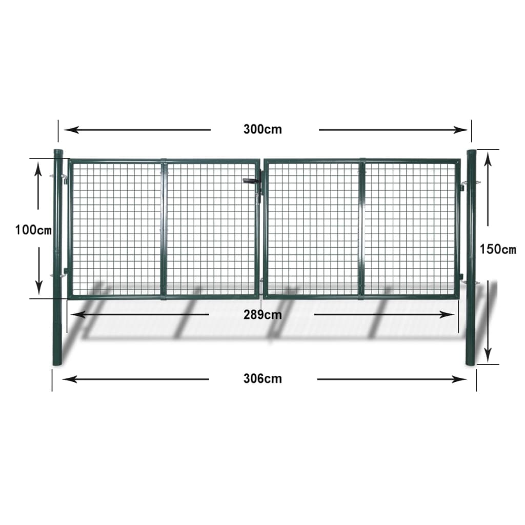 Cancello recinto per giardino rete griglia 289 x 100 cm / 306 x 150 cm