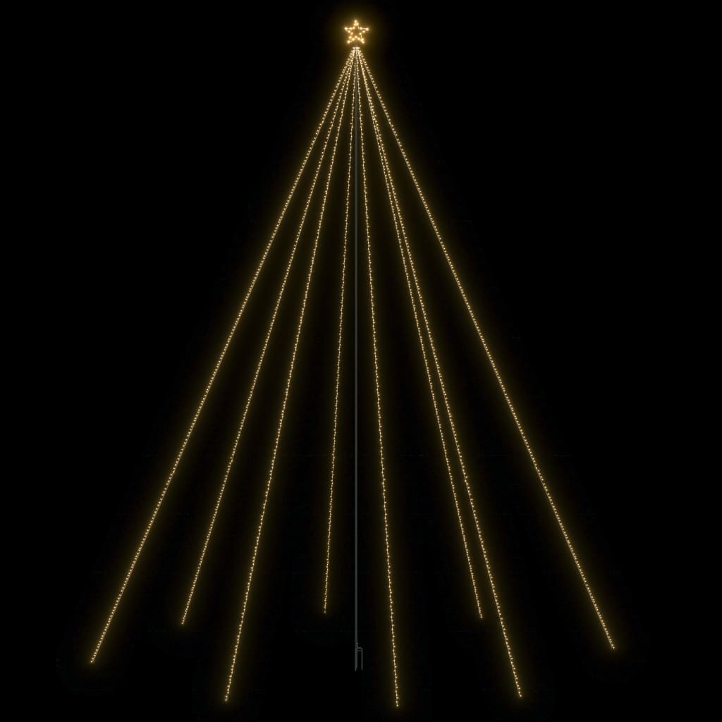 vidaXL Albero Natale a Cascata di Luci LED Interni Esterni 1300 LED 8m