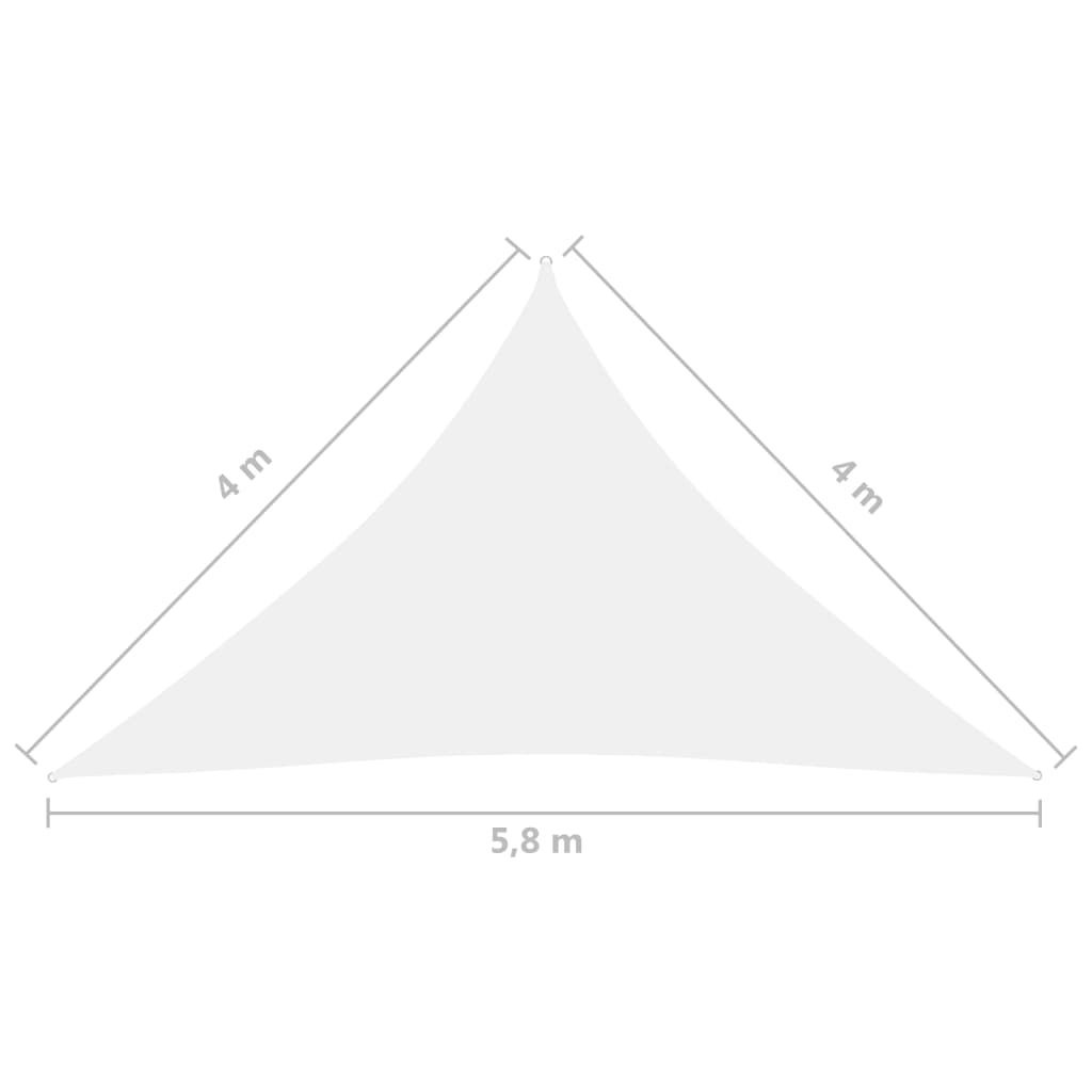 vidaXL Parasole a Vela in Tessuto Oxford Triangolare 4x4x5,8m Bianco